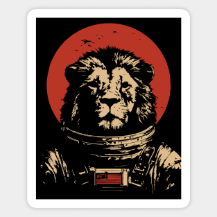 King of the Cosmos Lion Astronaut Magnet